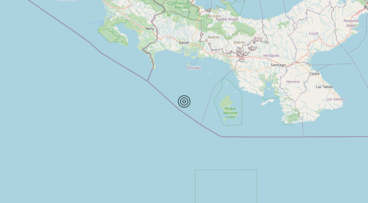 Terremoto South of Panama [Sea: Panama] – Magnitudo 5.9