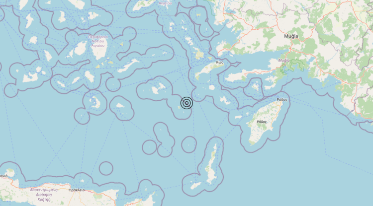 Terremoto Dodecanese Islands, Greece [Sea: Greece] – Magnitudo 4.8
