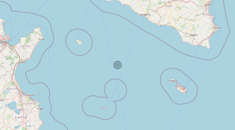 Terremoto Canale di Sicilia meridionale (MARE) – Magnitudo 3.0