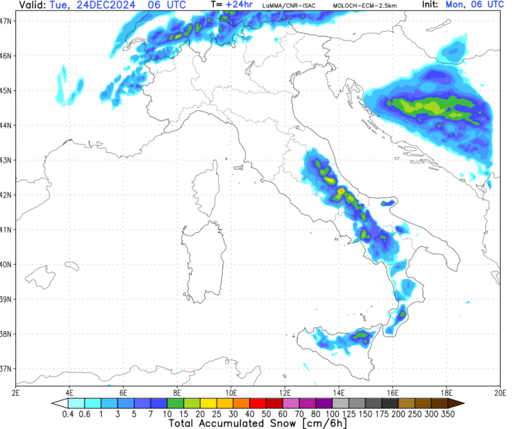 Meteo oggi: neve in adriatico e al sud. Natale migliora