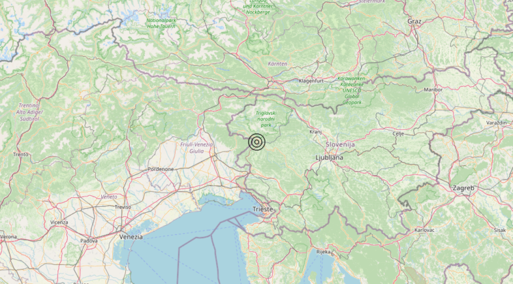 Terremoto Confine Italia-Slovenia (SLOVENIA) – Magnitudo 3.1