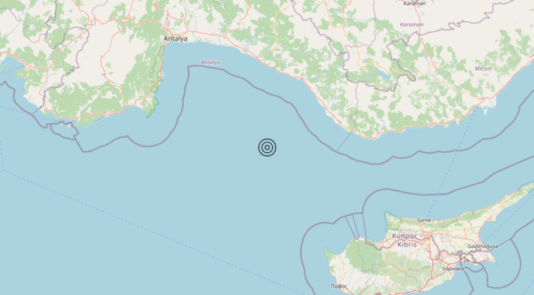 Terremoto Turkey [Sea] – Magnitudo 4.9