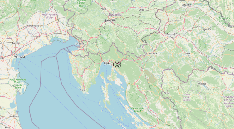 Terremoto Costa Croata Settentrionale (CROAZIA) – Magnitudo 3.4