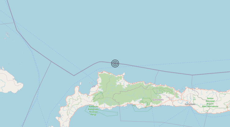 Terremoto Minahassa Peninsula, Sulawesi, Indonesia [Sea: Indonesia] – Magnitudo 5.8