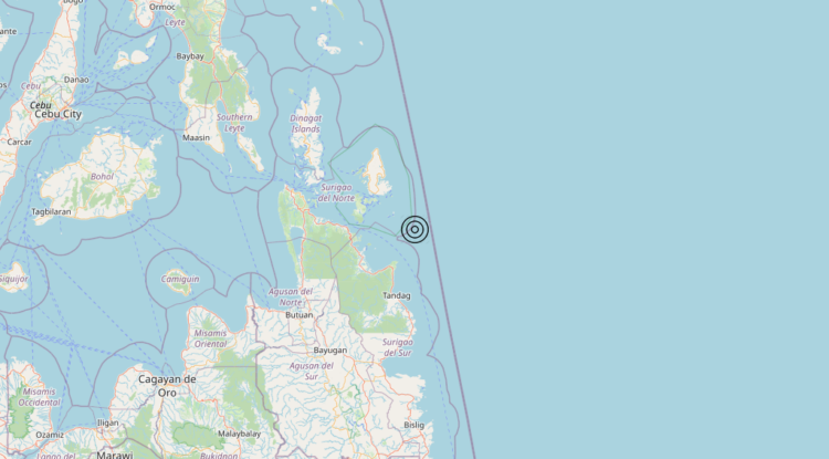 Terremoto Philippines [Sea] – Magnitudo 5.6