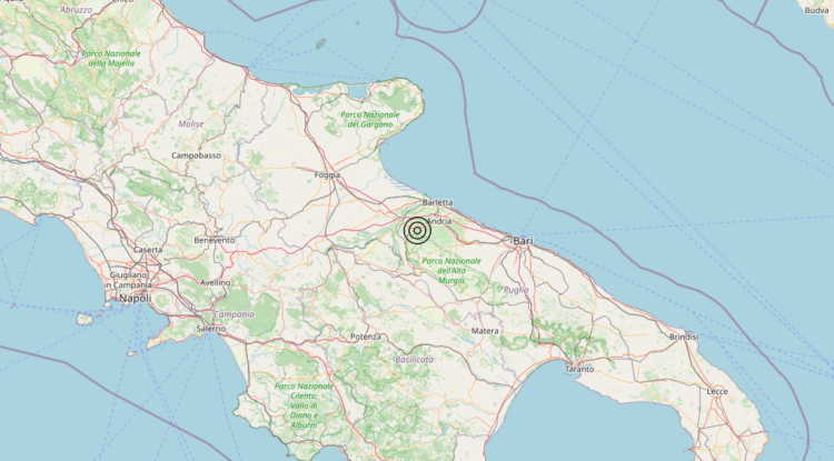 Terremoto 8 km E Minervino Murge (BT) – Magnitudo 3.0