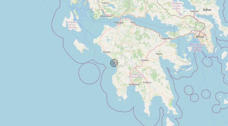 Terremoto Costa Occidentale Peloponneso (GRECIA) – Magnitudo 4.8