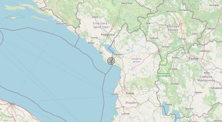 Terremoto Costa Albanese settentrionale (ALBANIA) – Magnitudo 4.0
