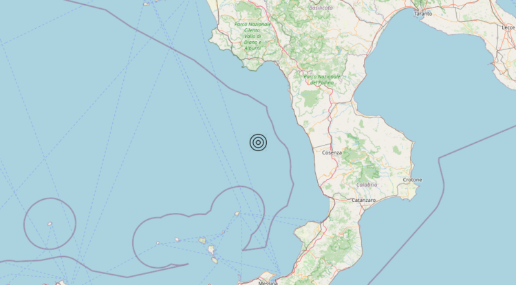 Terremoto Tirreno Meridionale (MARE) – Magnitudo 3.2