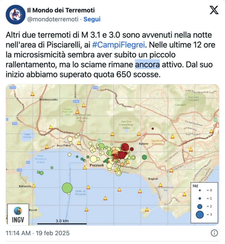 Terremoto Campi Flegrei: la terra si è sollevata