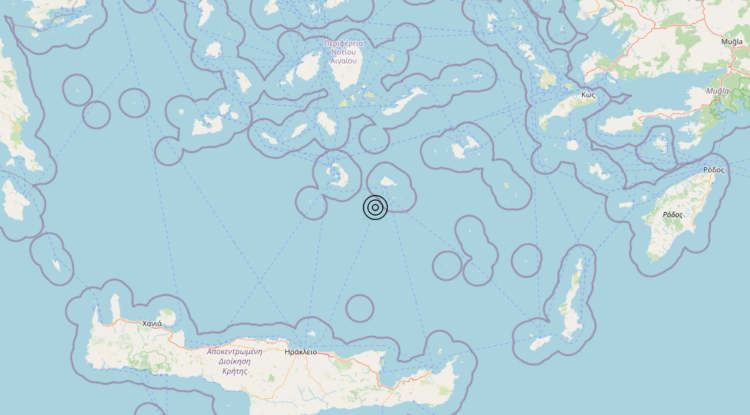 Terremoto Dodecanese Islands, Greece [Sea: Greece] – Magnitudo 4.8
