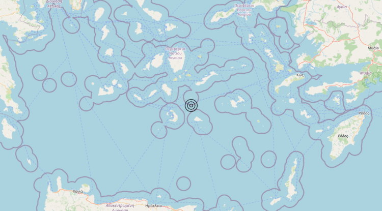 Terremoto Dodecanese Islands, Greece [Sea: Greece] – Magnitudo 4.8