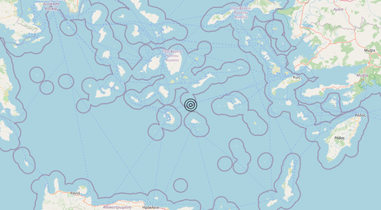 Terremoto Dodecanese Islands, Greece [Sea: Greece] – Magnitudo 4.7