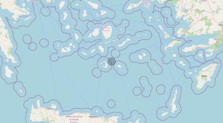 Terremoto Dodecanese Islands, Greece [Sea: Greece] – Magnitudo 4.8