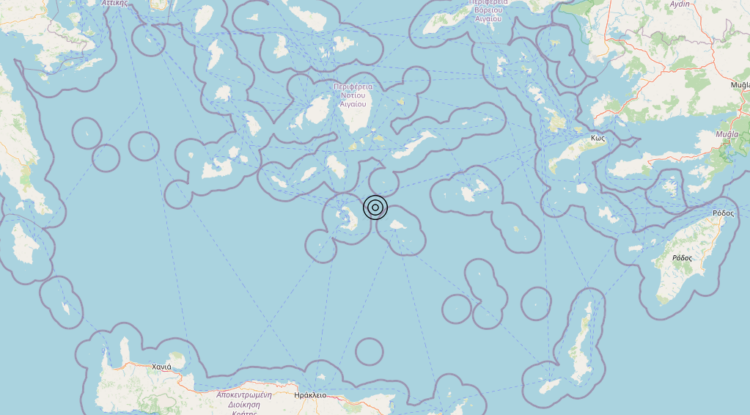 Terremoto Dodecanese Islands, Greece [Sea: Greece] – Magnitudo 4.8