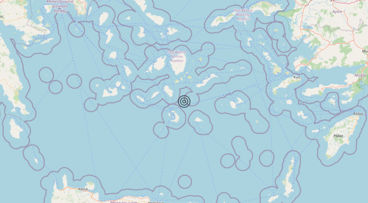 Terremoto Dodecanese Islands, Greece [Sea: Greece] – Magnitudo 4.9