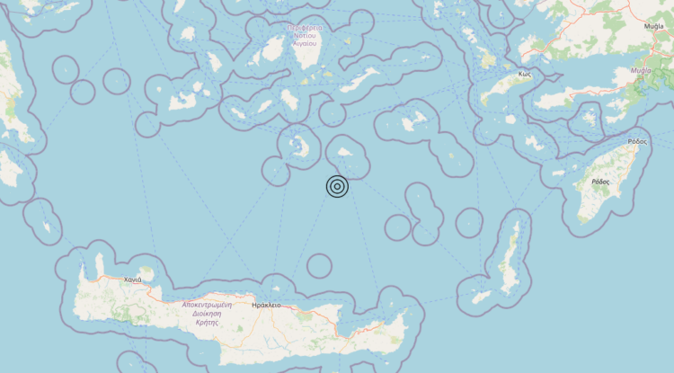 Terremoto Dodecanese Islands, Greece [Sea: Greece] – Magnitudo 4.7