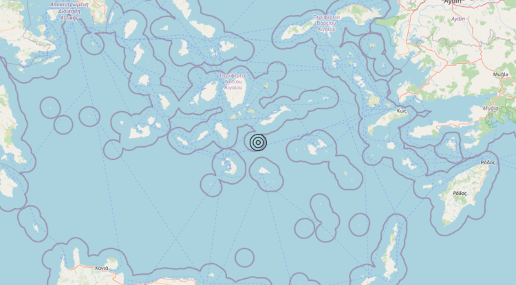Terremoto Dodecanese Islands, Greece [Sea: Greece] – Magnitudo 5.4