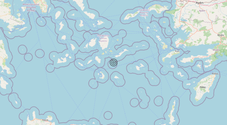Terremoto Dodecanese Islands, Greece [Sea: Greece] – Magnitudo 4.8