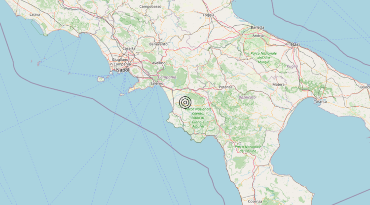 Terremoto 3 km S Roccadaspide (SA) – Magnitudo 3.6