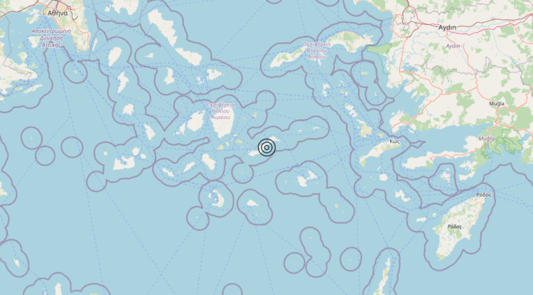 Terremoto Dodecanese Islands, Greece [Sea: Greece] – Magnitudo 4.5