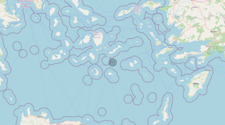 Terremoto Dodecanese Islands, Greece [Sea: Greece] – Magnitudo 4.7