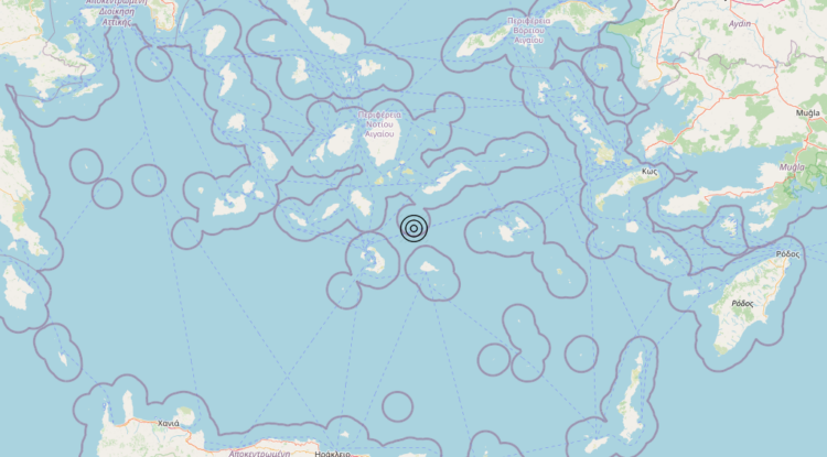 Terremoto Dodecanese Islands, Greece [Sea: Greece] – Magnitudo 4.6