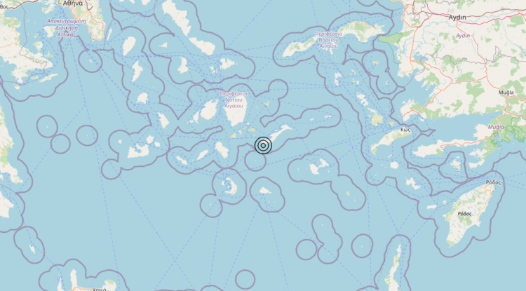 Terremoto Dodecanese Islands, Greece [Sea: Greece] – Magnitudo 4.5