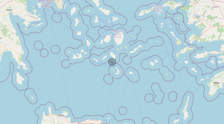 Terremoto Dodecanese Islands, Greece [Sea: Greece] – Magnitudo 4.9