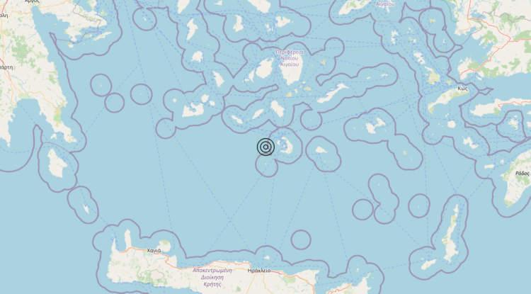 Terremoto Dodecanese Islands, Greece [Sea: Greece] – Magnitudo 4.6