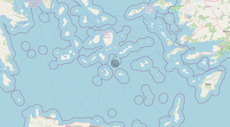 Terremoto Dodecanese Islands, Greece [Sea: Greece] – Magnitudo 5.4