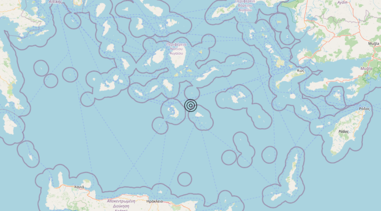 Terremoto Dodecanese Islands, Greece [Sea: Greece] – Magnitudo 4.5