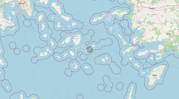 Terremoto Dodecanese Islands, Greece [Sea: Greece] – Magnitudo 4.6