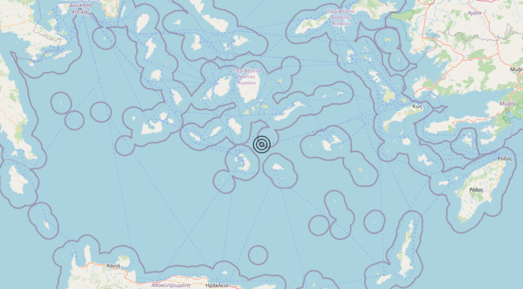 Terremoto Dodecanese Islands, Greece [Sea: Greece] – Magnitudo 4.7