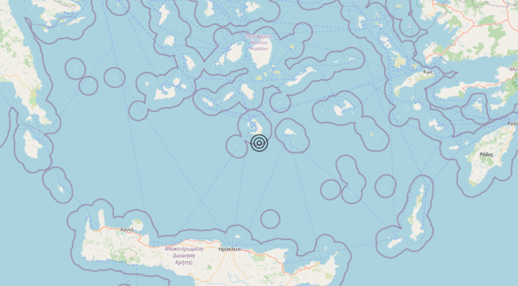 Terremoto Dodecanese Islands, Greece [Sea: Greece] – Magnitudo 4.6