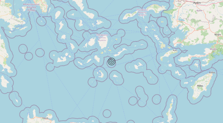 Terremoto Dodecanese Islands, Greece [Sea: Greece] – Magnitudo 4.7