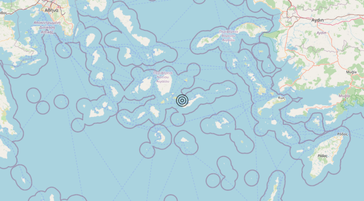 Terremoto Dodecanese Islands, Greece [Land: Greece] – Magnitudo 4.5