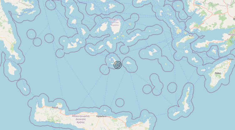 Terremoto Dodecanese Islands, Greece [Sea: Greece] – Magnitudo 4.6