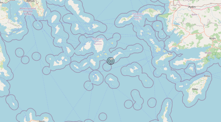 Terremoto Dodecanese Islands, Greece [Sea: Greece] – Magnitudo 4.5