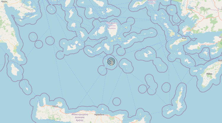 Terremoto Dodecanese Islands, Greece [Land: Greece] – Magnitudo 4.5
