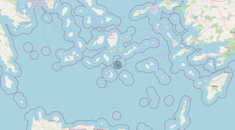 Terremoto Dodecanese Islands, Greece [Sea: Greece] – Magnitudo 4.8