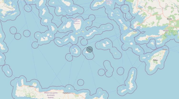 Terremoto Dodecanese Islands, Greece [Sea: Greece] – Magnitudo 4.6