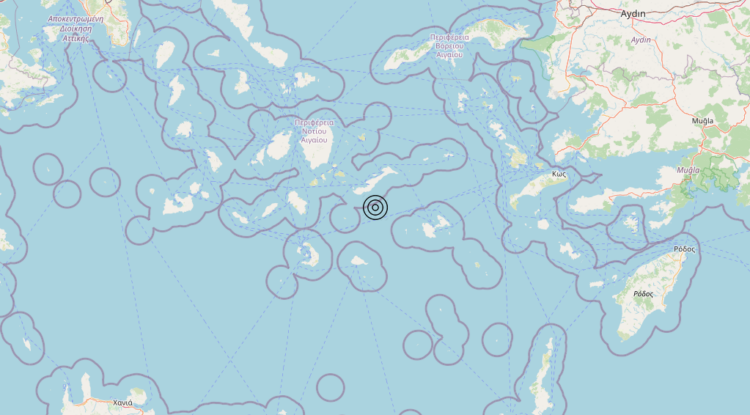 Terremoto Dodecanese Islands, Greece [Sea: Greece] – Magnitudo 4.6
