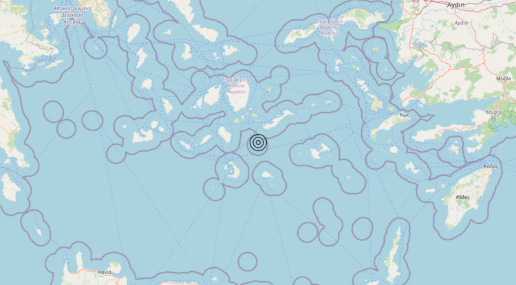 Terremoto Dodecanese Islands, Greece [Sea: Greece] – Magnitudo 5.4