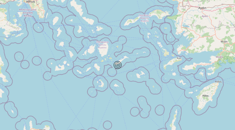 Terremoto Dodecanese Islands, Greece [Sea: Greece] – Magnitudo 4.8