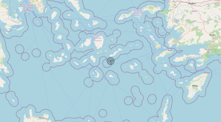 Terremoto Dodecanese Islands, Greece [Sea: Greece] – Magnitudo 4.6
