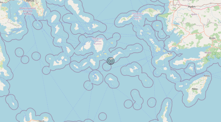 Terremoto Dodecanese Islands, Greece [Sea: Greece] – Magnitudo 5.0
