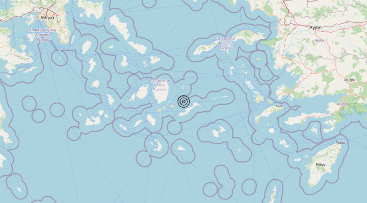 Terremoto Dodecanese Islands, Greece [Sea: Greece] – Magnitudo 4.6