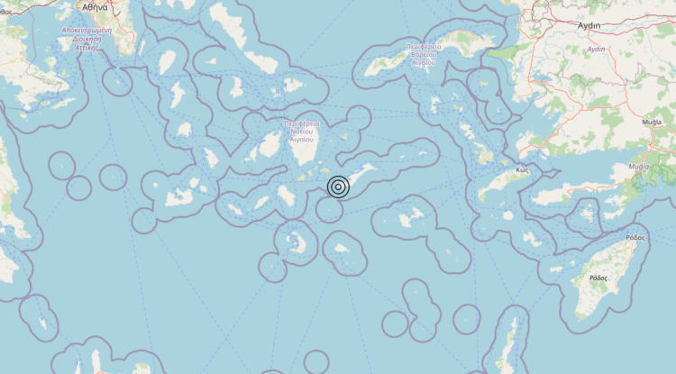 Terremoto Dodecanese Islands, Greece [Sea: Greece] – Magnitudo 4.5