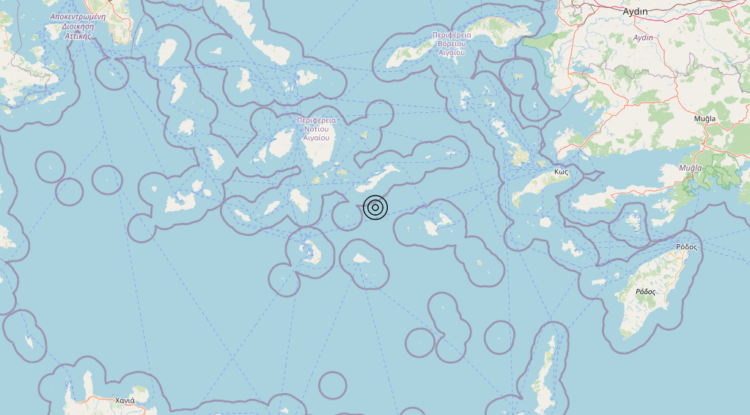 Terremoto Dodecanese Islands, Greece [Sea: Greece] – Magnitudo 4.5
